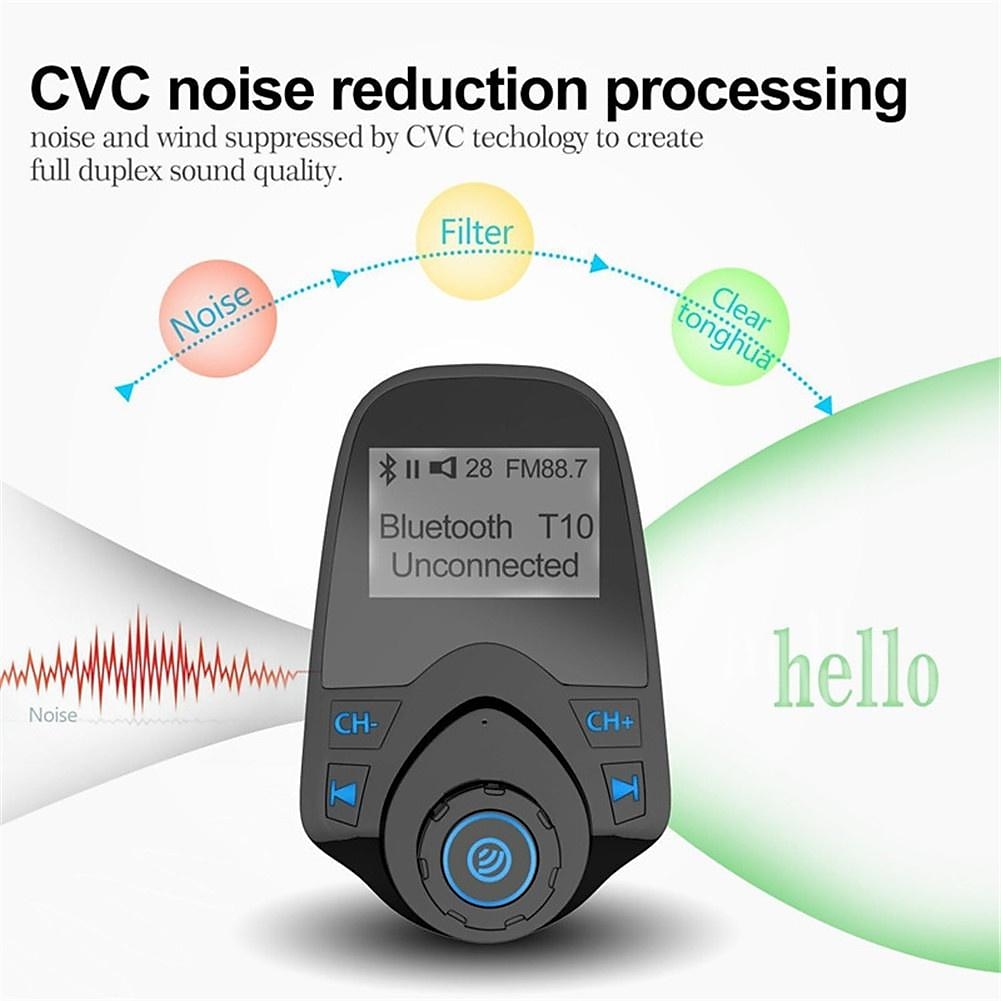 NEW T10 Hands-free Bluetooth Car Kit MP3 Music Player FM Transmitter 5V 2.1A USB Car Charger 1.44" LED Screen 2025 - $29.99 –P5