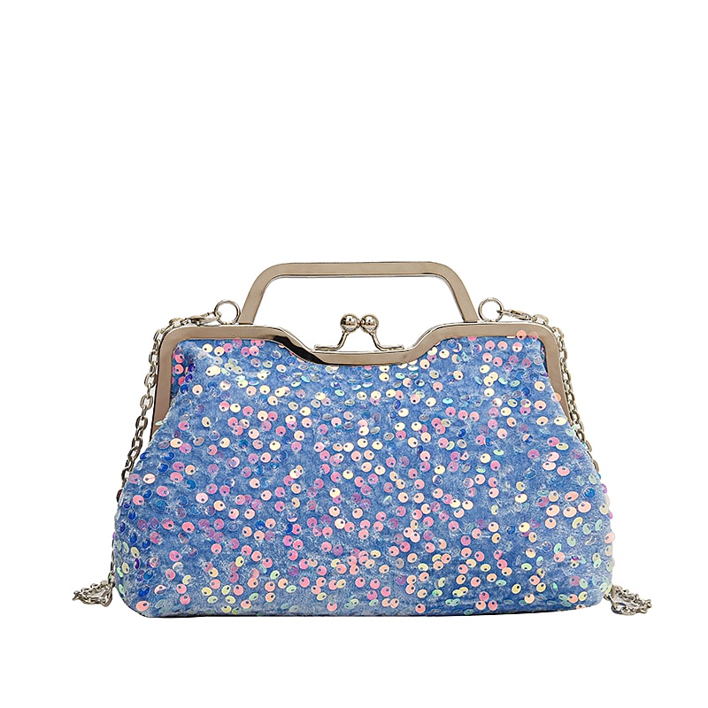 Women's Handbag Evening Bag Clutch Bags Synthetic Party Bridal Shower Wedding Party Sequin Large Capacity Anti-Dust Solid Color White Pink Blue 2025 - $34.99 –P5