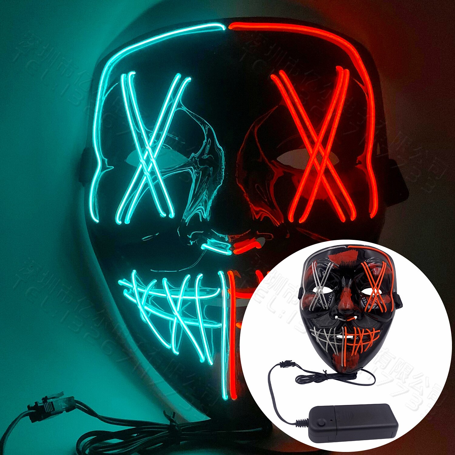 Jolly Clown Halloween Oggetti di scena di Halloween Maschera LED V for Vendetta Maschera di Carnevale Divertente Halloween Adulti Per uomo Per donna Halloween Carnevale martedì grasso Costumi di del 2025 a $35.99 –P11