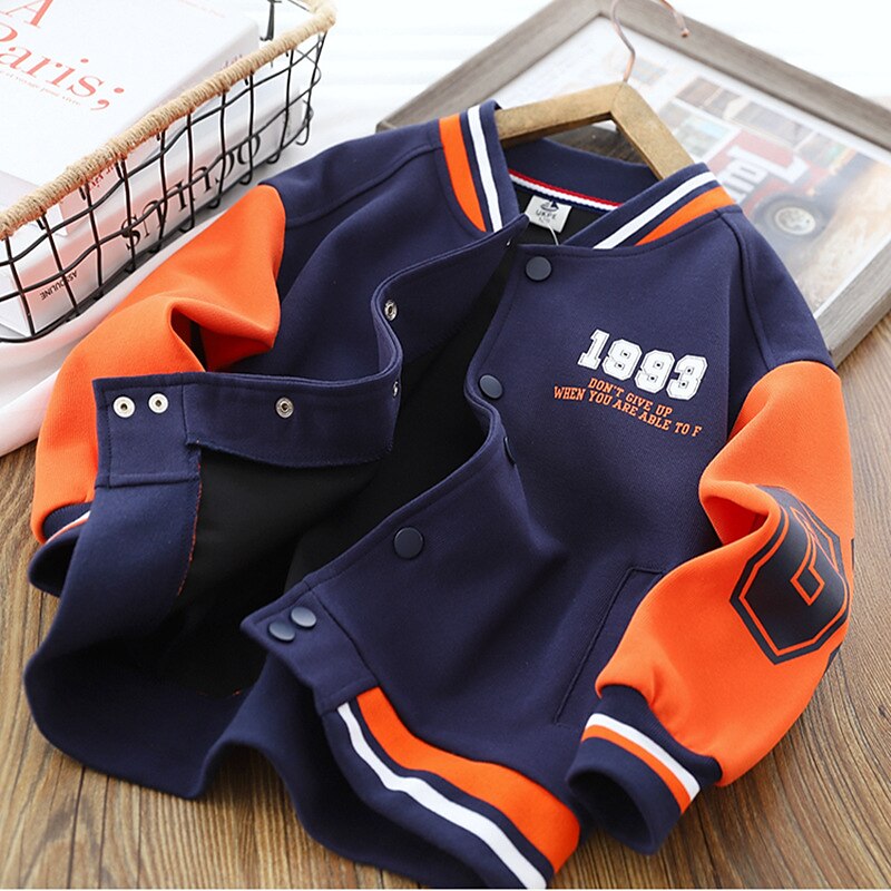barn pojkar ytterkläder basebolljackor ytterkläder färg block bokstav långärmad fickkappa skolsport mode streetwear grön höst vinter 7-13 år 2025 - $21.99 –P2