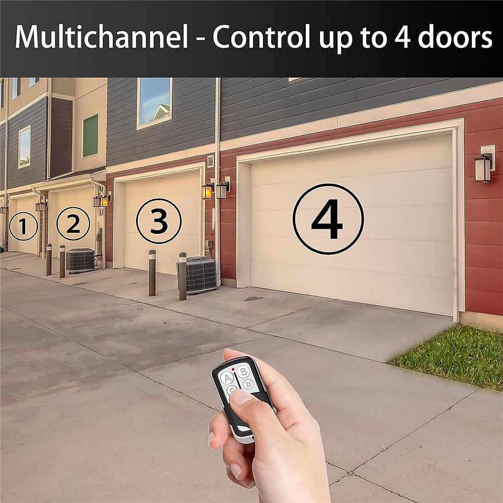 Universal 433MHz Garage Door Remote Duplicator, 4-Button Gate Remote Cloning Transmitter Control 2025 - $12.99 –P4