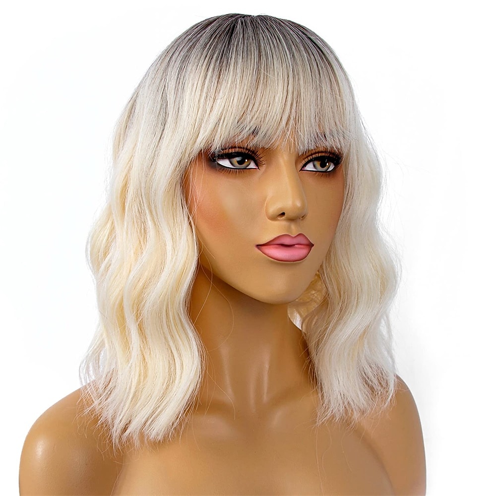 Kurze Bob-Perücken mit Pony für Frauen, lockere gewellte Perücke, lockige, schulterlange Bob-Perücke, synthetische Cosplay-Perücke für Mädchen, bunte Kostüm-Perücken 2025 - $21.99 –P6