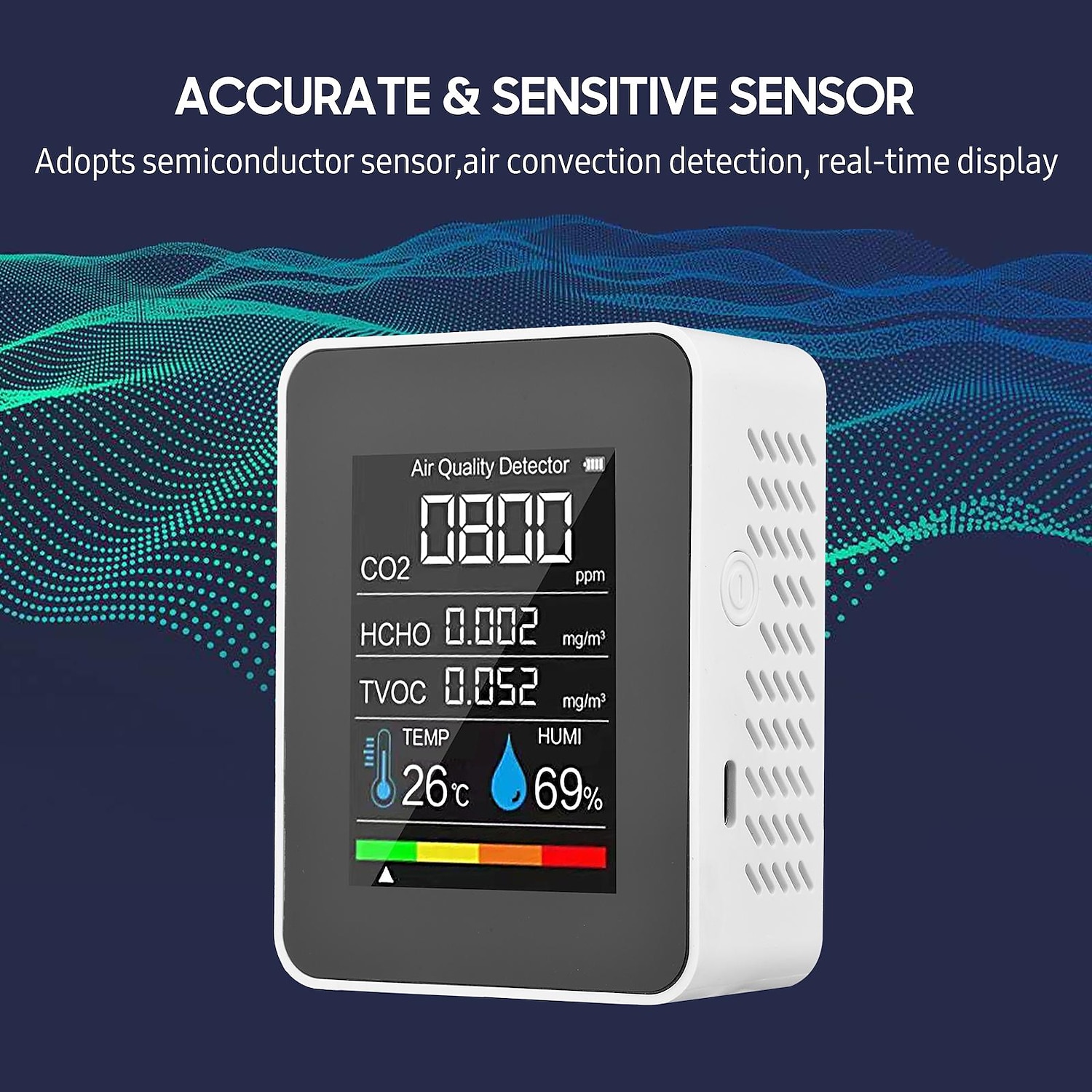 Multifunctional 5in1 CO2 Meter Digital Temperature Humidity Tester Carbon Dioxide TVOC HCHO Detector Air Quality Monitor 2025 - $31.99 –P2