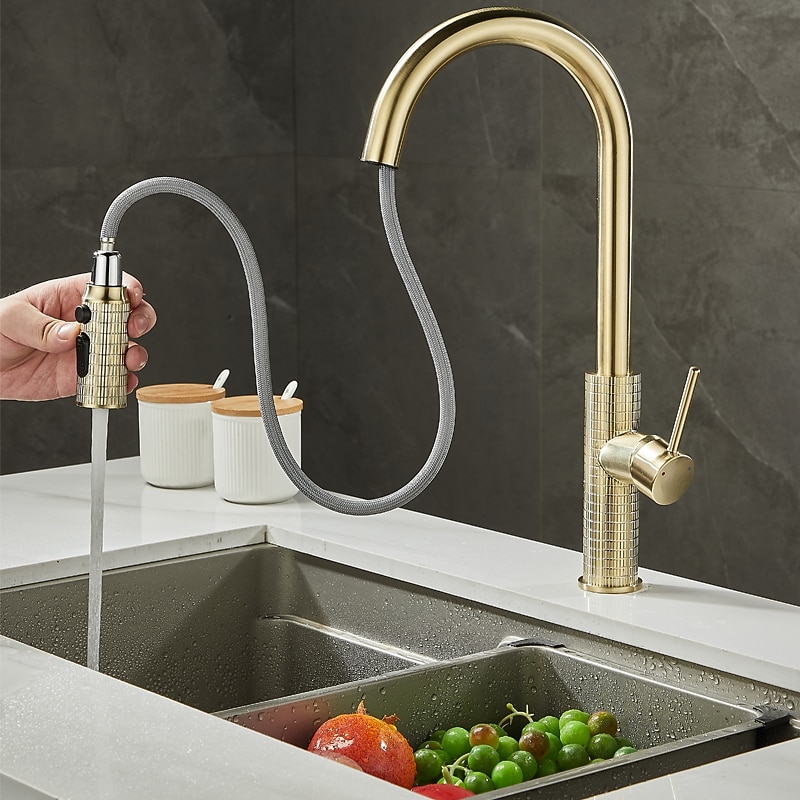 Rubinetto da cucina in ottone spruzzatore estraibile lavello da cucina
