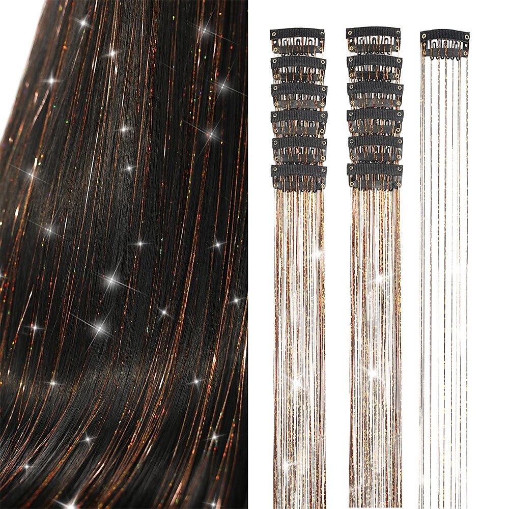 Silver Hair Tinsel Kit with Tool Hair Tinsel Heat Resistant Fairy Hair  Glitter H