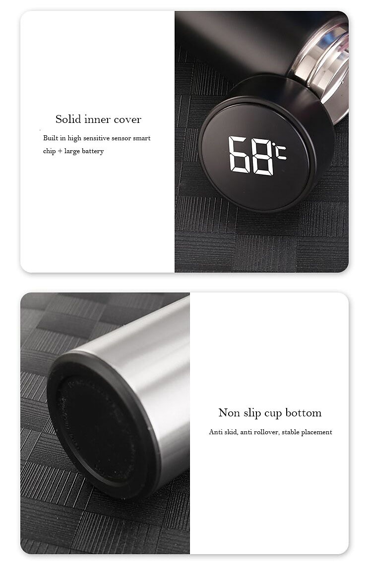 480 ml Digital Thermos Cup Intelligent Temperature Smart Digital Thermal Coffee Travel Mug - Touch Display Temperature, Stainless Steel Vacuum Flask - Perfect Gift for Back To School 2025 - $19.99 –P9