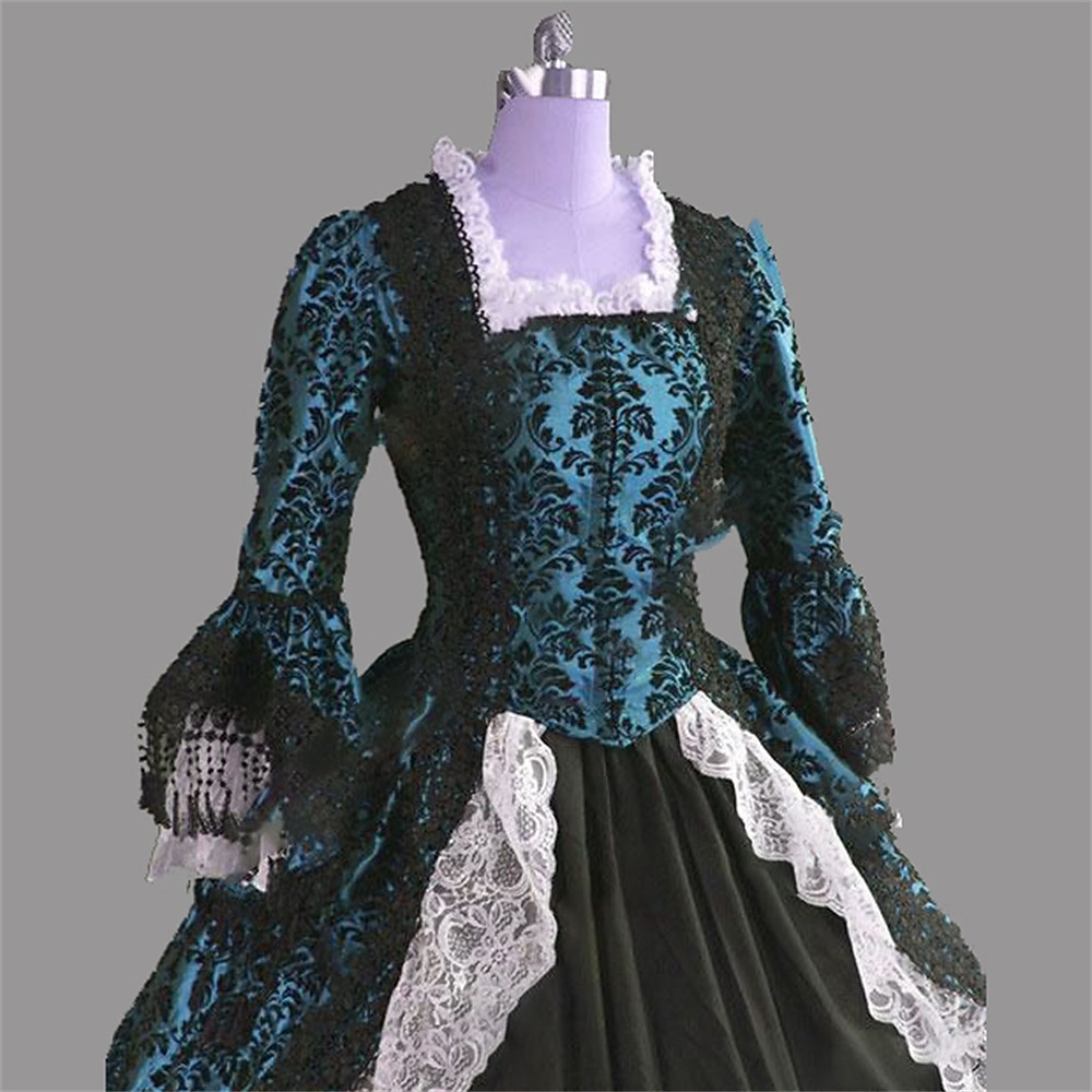 Rococò Vittoriano Abito da cocktail Lunghezza al pavimento Vestito Costume da festa Mascherata Manica del polsino svasato Taglie Forti Abito da ballo Costume Per donna Reale Carnevale Mascherata del 2026 a $121.99 –P14