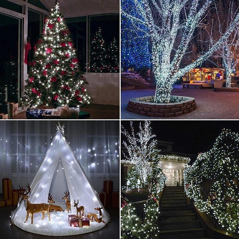 10m-100leds/20m-200leds/30m-300leds filo di rame solare stringa di luce esterna impermeabile giardino luci decorative festival di natale luci telecomando luci solari del 2025 a $9.49 –P5
