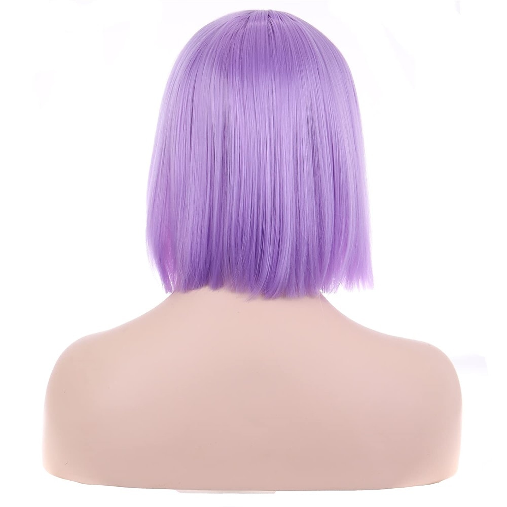 parrucca fucsia per donna parrucca caschetto rosa fucsia parrucca magenta corta dritta parte centrale parrucche sintetiche resistenti al calore per feste in costume cosplay del 2025 a $22.99 –P16