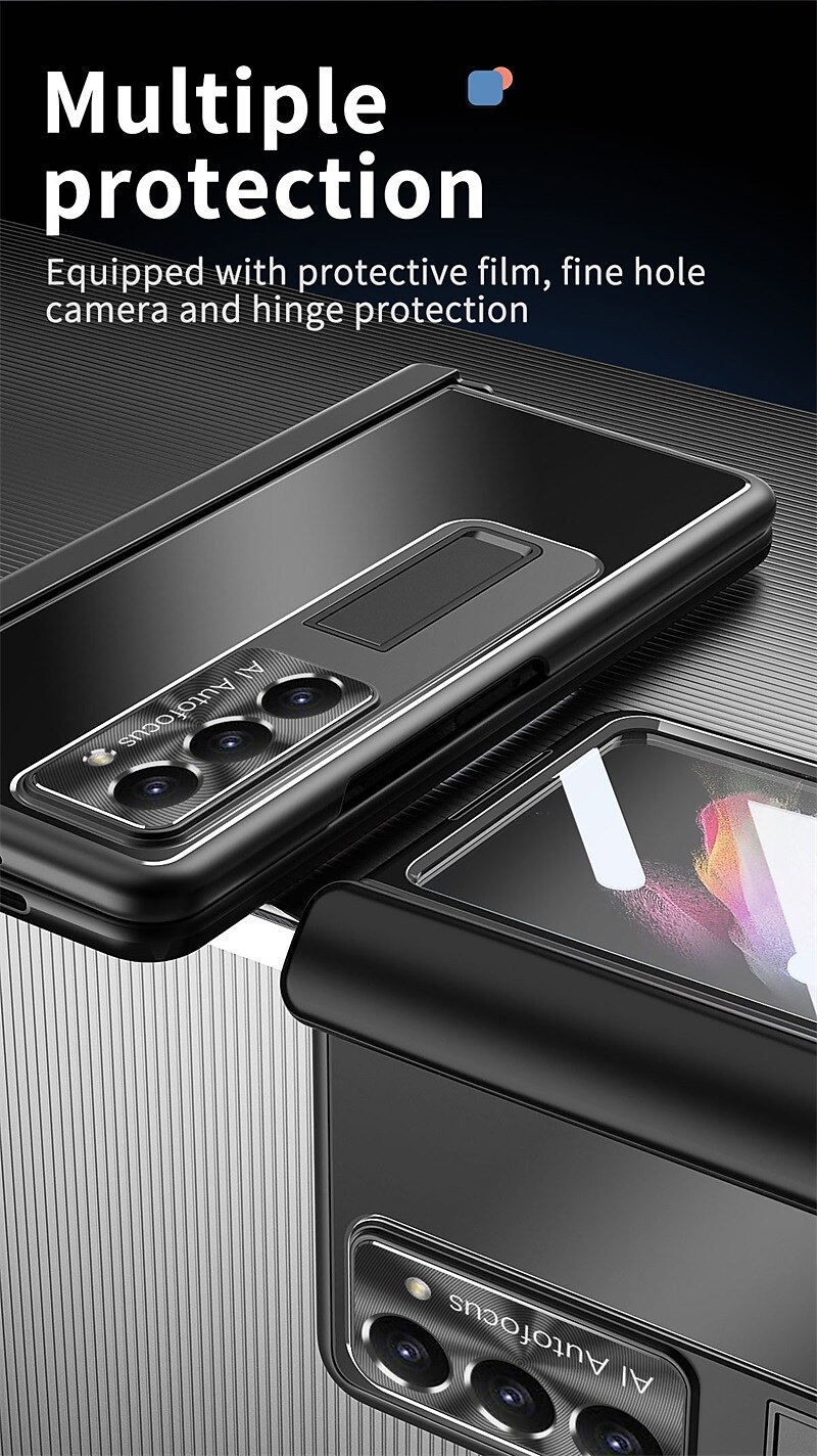 Phone Case For Samsung Galaxy Z Fold 7 Z Fold 6 Z Fold 5 Z Fold 4 Z Fold 3 Back Cover with Stand Holder with Screen Protector Pencil Holder Aluminum Alloy 2025 - $58.99 –P6