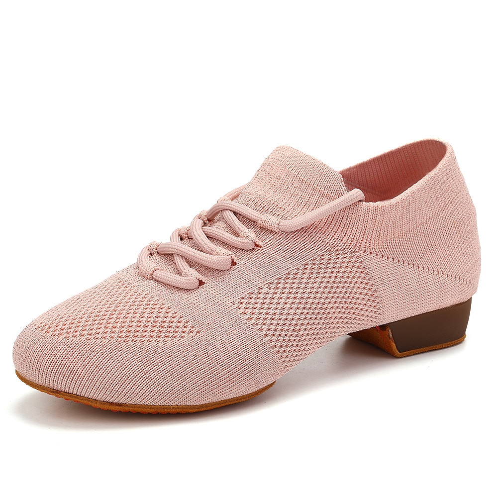 Zapatillas de ballet de cuero para mujer, zapatos de baile de salón con  suela dividida de gamuza
