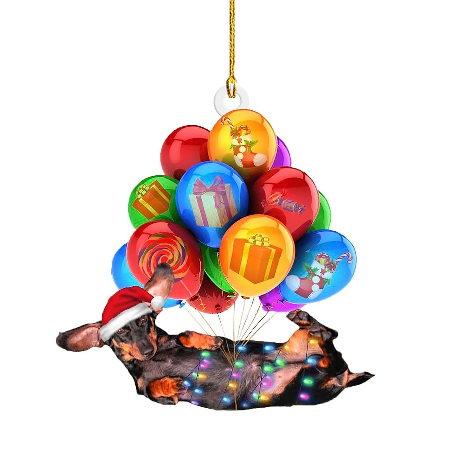 julepynt hundebil hengende ornament, akryl 2d flattrykt nøkkelring, valgfri akrylpryd og bil bakspeil tilbehør minnegavepakke 2025 - $5.99 –P4
