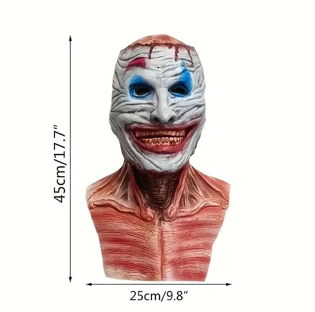 halloween blood double mask, joker lebka strašidelná realistická halloween maska pro dospělé kostýmy halloweenský kostým pánský, děsivá zábava horor maska lebky 2025 - $30.99 –P4
