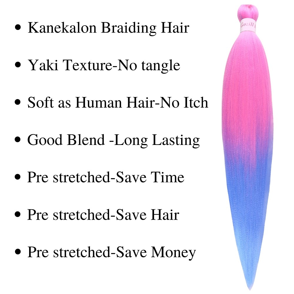 Ginger Golden Ombre Braiding Hair Pre Stretched Kanekalon Braiding Hair Box Braids Human Hair Extensions 26 inch 2025 - $22.99 –P12