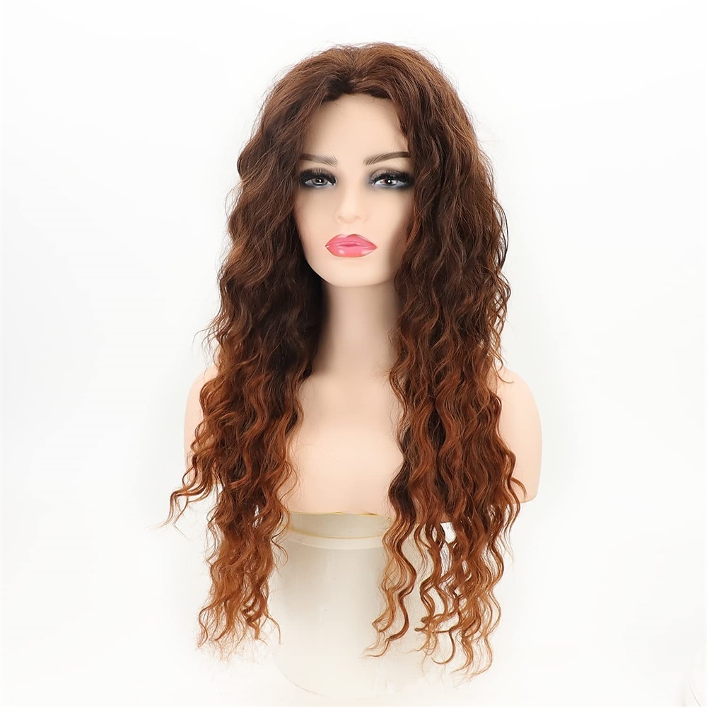 lunghe parrucche ricci rosa per le donne riscaldano la parrucca riccia ondulata sintetica a strati parrucca di sostituzione dei capelli gonfi riccioli sciolti parrucca da festa quotidiana del 2025 a $24.99 –P8