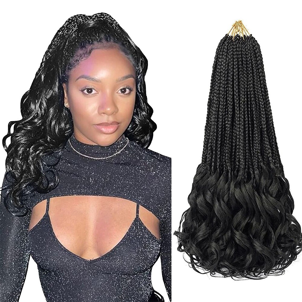 French Curl Crochet Braids 14 Inch 8 Packs Goddess Box Braids