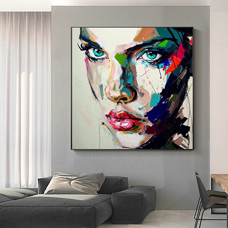 Handgjord Hang målad oljemålning HANDMÅLAD Fyrkantig Abstrakt Människor Modern Utan innerram (utan ram) 2026 - $121.99 –P8