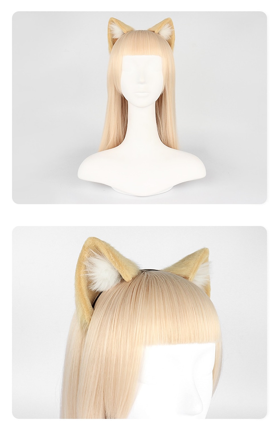 čelenka zvířecí ucho cosplay roztomilá simulace kočičí ucho živé vysílání vlasové doplňky styling kočičích uší (napařený chléb ve tvaru kočičího ucha) čelenka 2025 - $19.99 –P9