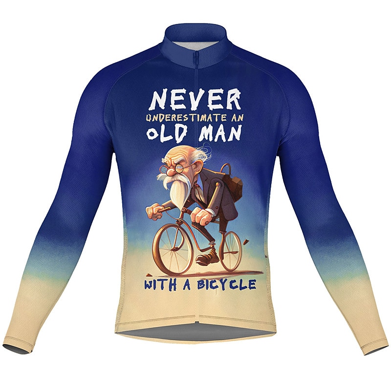 2025年 男性用 サイクリングジャージー グラフィック 文字&番号 長袖 バイク ジャージー トップス 3つのリアポケット付き マウンテンサイクリング ロードバイク 速乾性 反射性ストリップ 後ポケット 吸汗性 スポーツ ブラック レッド ネービーブルー 衣類  コレクション – $34.99 –P12