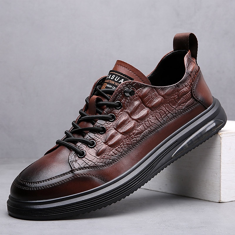 Mens leather outlet casual sneakers