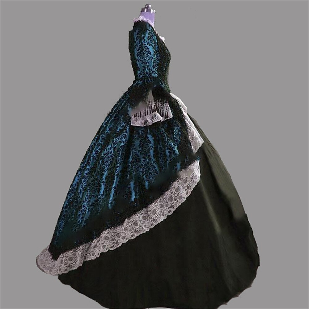 Rococò Vittoriano Abito da cocktail Lunghezza al pavimento Vestito Costume da festa Mascherata Manica del polsino svasato Taglie Forti Abito da ballo Costume Per donna Reale Carnevale Mascherata del 2026 a $121.99 –P12