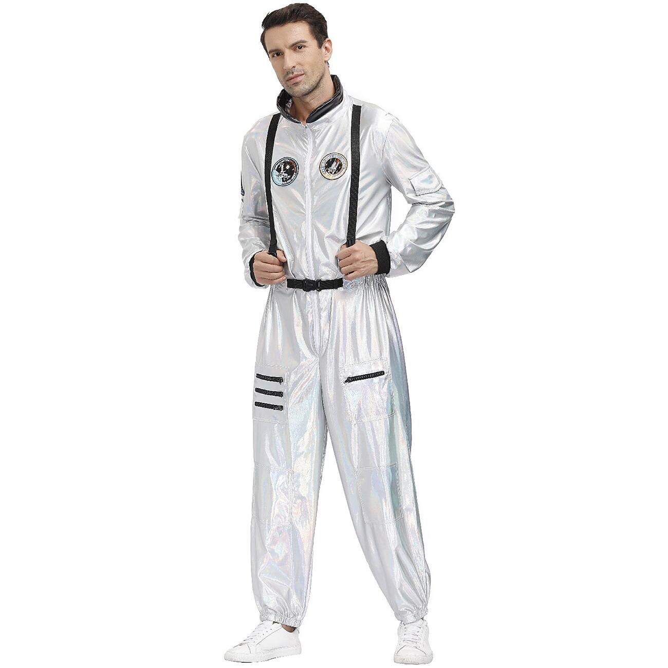 Couples Astronaut Halloween Group Couples Costumes Men's Women's Movie Cosplay Silver Leotard / Onesie Halloween Carnival Masquerade 2025 - $72.99 –P4