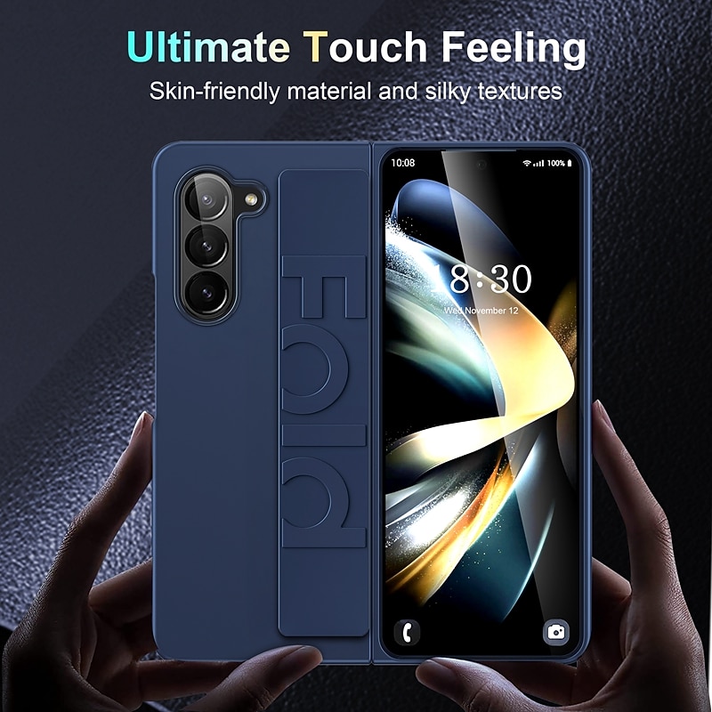 Phone Case For Samsung Galaxy Z Fold 7 Z Fold 6 Z Fold 5 Z Fold 4 Z Fold 3 Back Cover Portable Bumper Frame with Wrist Strap TPU Silicone 2026 - $14.99 –P3