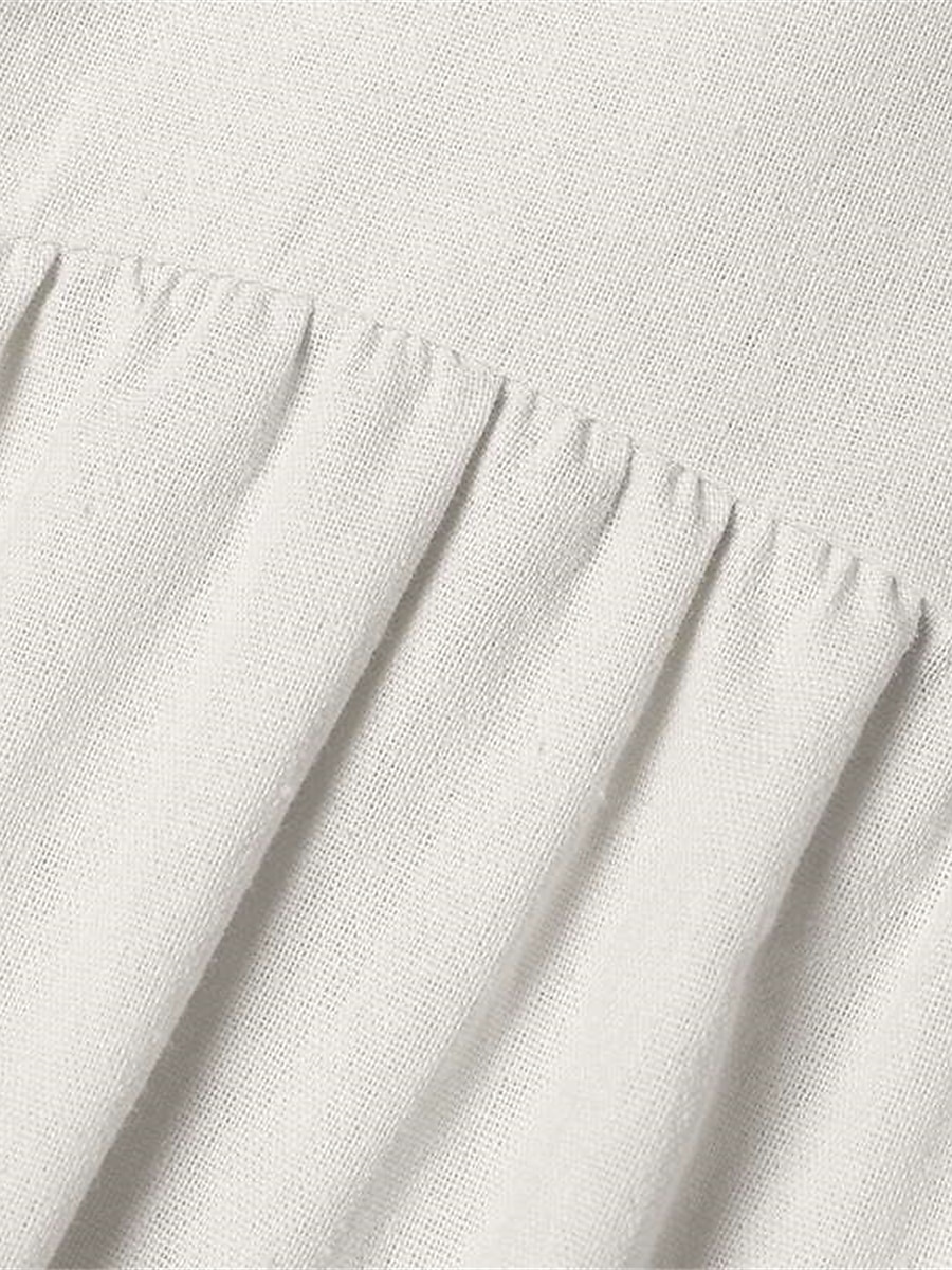 Pentru femei Verde Militar Negru Alb Primăvară Toamnă Iarnă Rochie Maxi Rochii de in bumbac Rochie casual Rochie din Bumbac De Bază Clasic Casual În aer liber Vacanță Zilnic Potrivire Largă Simplu În 2025 - $32.99 –P13
