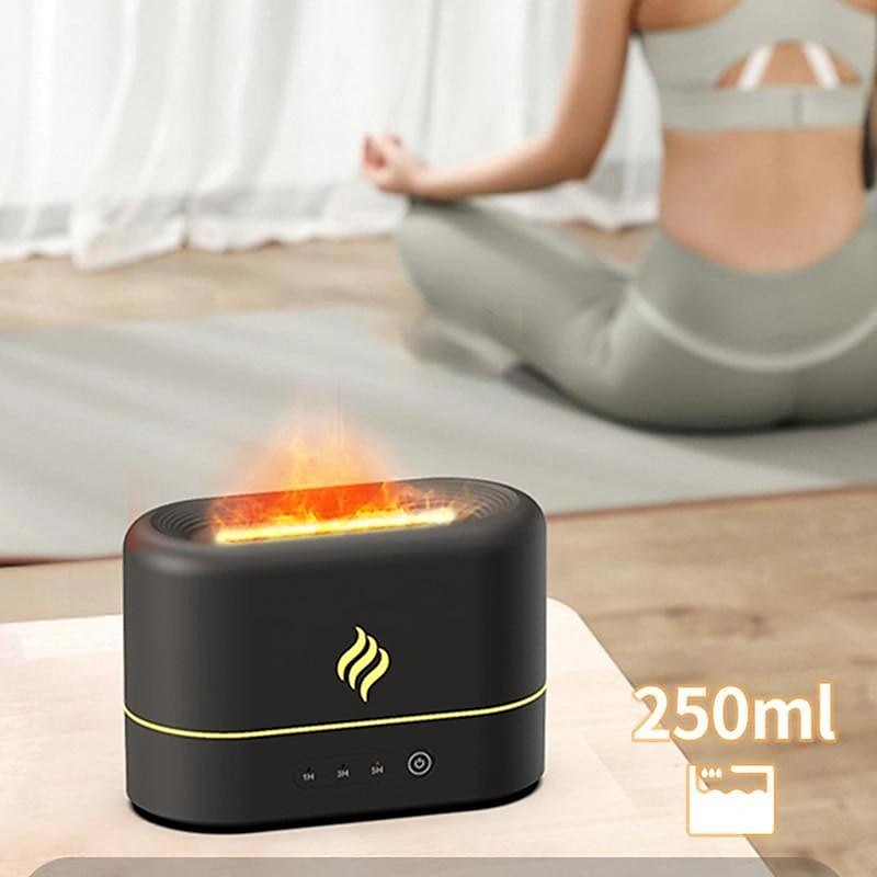 Lampe LED intelligente simulation de flamme humidificateur à ultrasons diffuseur d'aromathérapie 7 couleurs lumière diffuseur USB filtre gratuit diffuseur d'huile essentielle désodorisant pour de 2025 ? $23.99 –P7