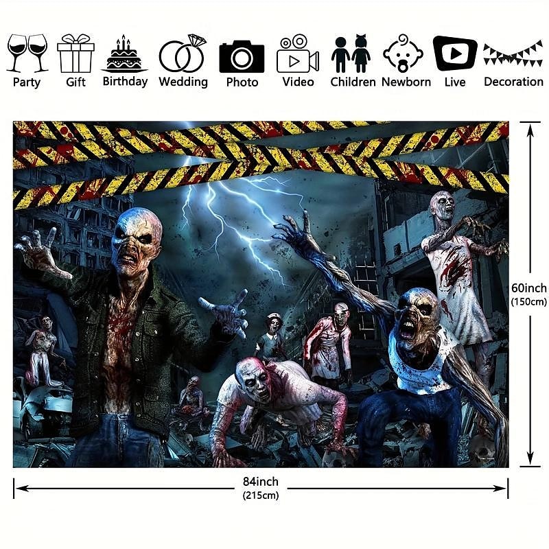 halloween zombie hengende veggteppe veggkunst stor billedvev veggmaleri dekor fotografi bakteppe teppe gardin hjem soverom stue dekorasjon halloween dekorasjoner 2025 - $13.99 –P2