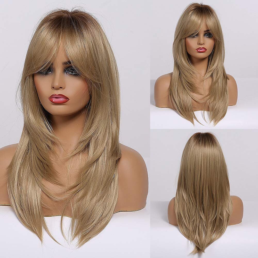 Red Wigs for WomenLong Layered Wigs with Bangs Heat Resistant Synthetic Fibre Wigs Halloween Cosplay Party Wigs 2025 - $24.99 –P12