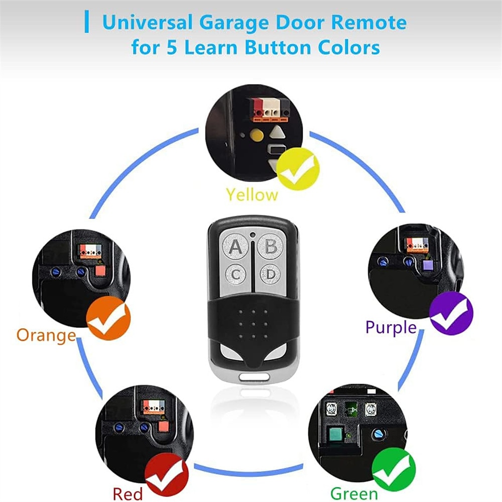 Universal 433MHz Garage Door Remote Duplicator, 4-Button Gate Remote Cloning Transmitter Control 2025 - $12.99 –P1