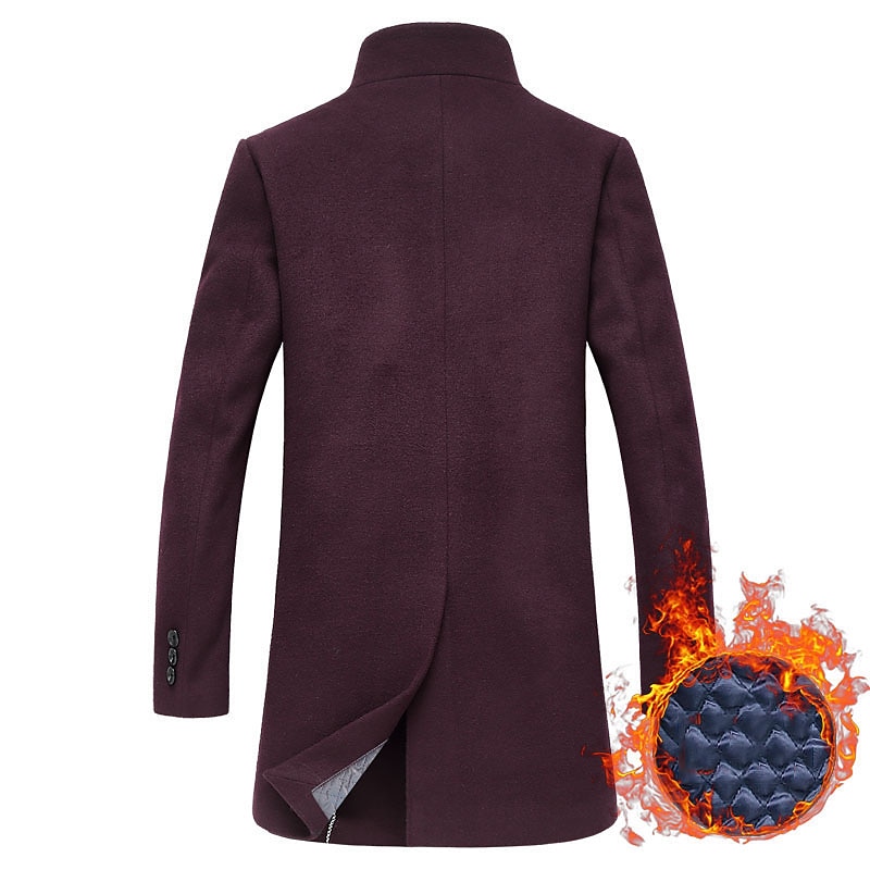 Herr Vinterkappa Yllekappa Rock Trenchcoat Utomhus Dagliga kläder Höst vinter Polyester Vindtät jacka Ytterkläder Kläder Mode Streetwear Slät Drottning Anne Enkelknäppt med Ett Knapphål 2025 - $83.99 –P8