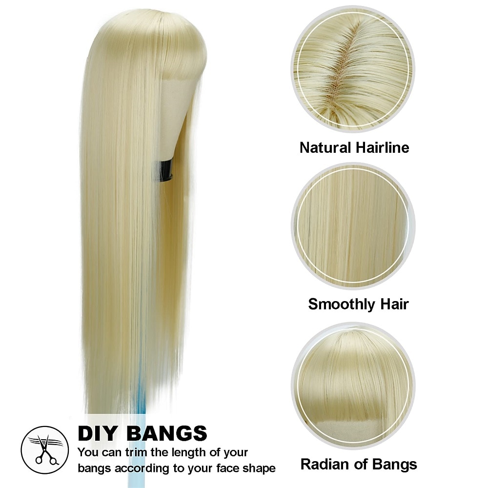White Wig Straight White Wigs for Women Synthetic Colorful Platinum White Wigs Cosplay 2025 - $24.99 –P10