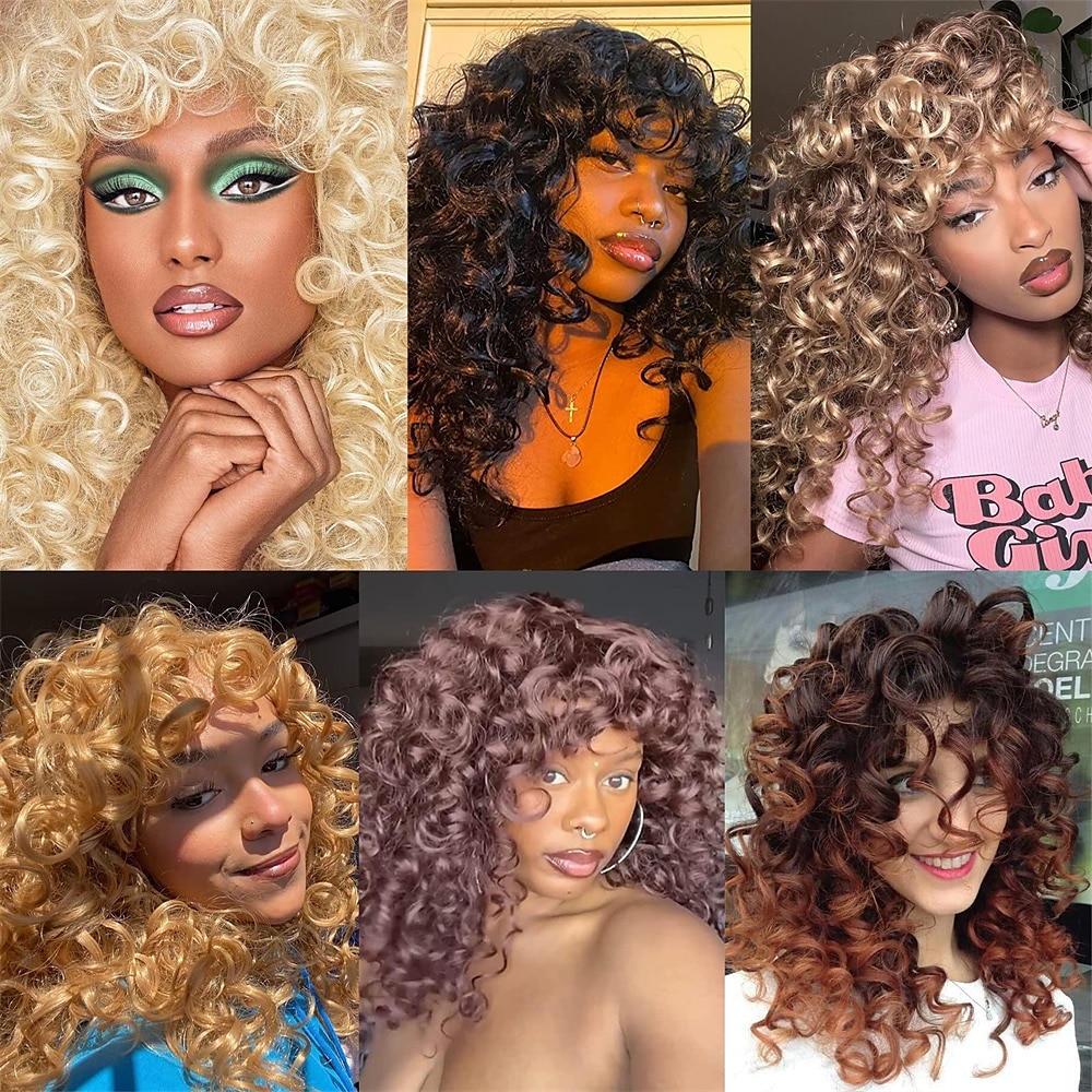 Long Curly Wavy Blonde Wigs for Women Side Part Natural Looking Cosplay Synthetic Fiber Wig Heat Resistant Replacement Wig Halloween Cosplay Party Wigs 2025 - $23.99 –P20