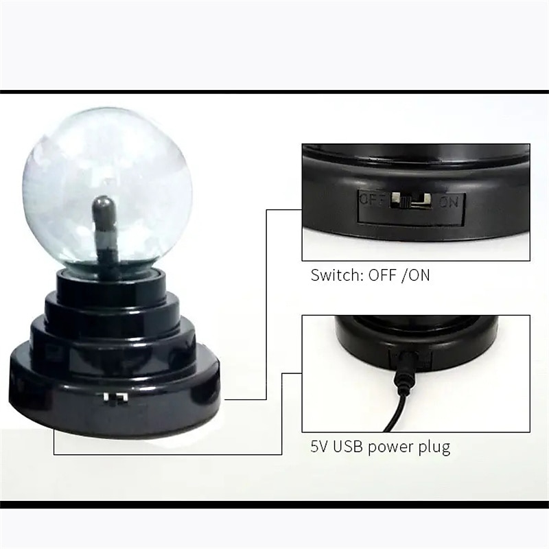 1pc USB Static Electricity Plasma BallElectrostatic Touch Magic Ball Lightning Ball Lamp Crafts Gift Lamp Ion LED Lamp 2025 - $15.99 –P11