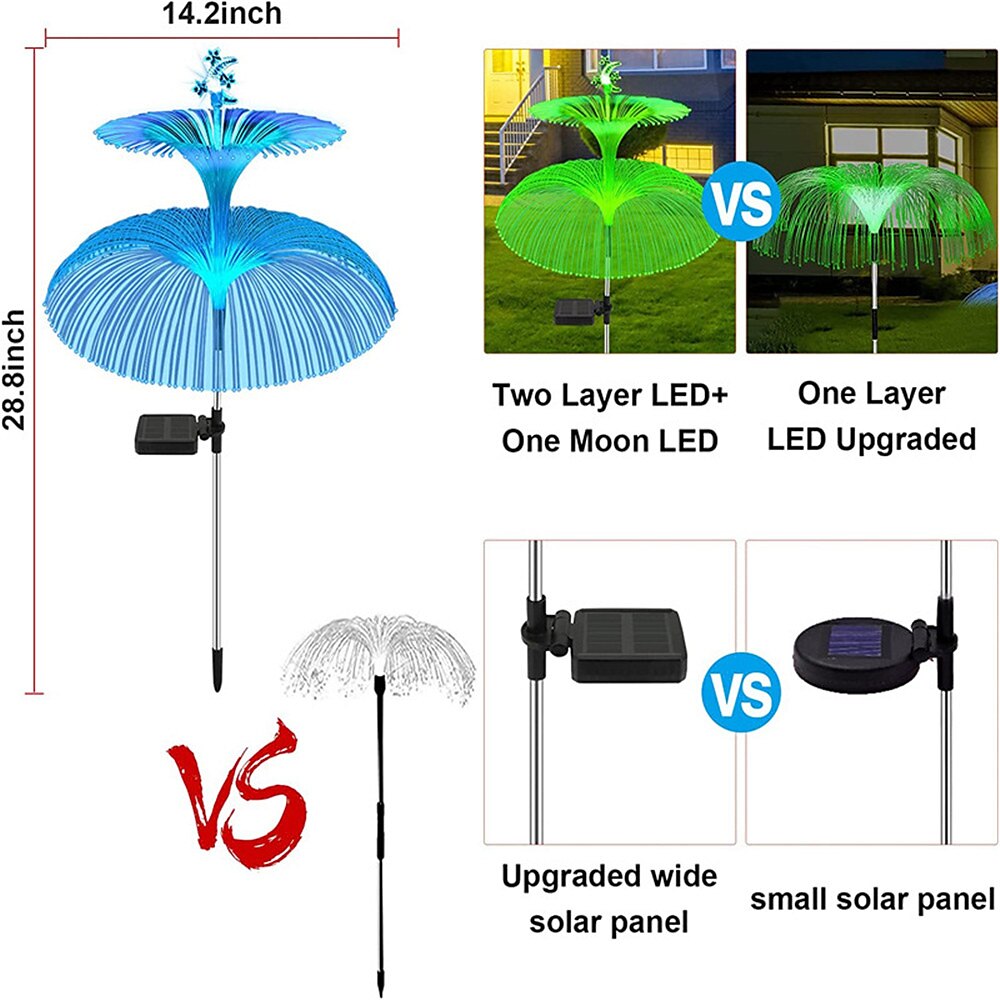 2PCS Star Moon Pampas Grass 7 Color Changing Solar Jellyfish Lights New Solar Garden Lights Yard Garden Pathway Waterproof Solar Lamp 2025 - $32.99 –P2