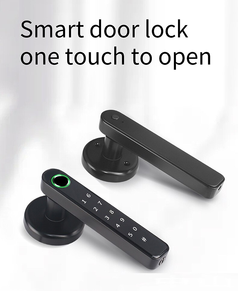 Bedroom Door Double Row Graffiti Smart Lock Home Indoor Wooden Door Fingerprint Lock Office Electronic Password Door Lock 2025 - $84.99 –P1