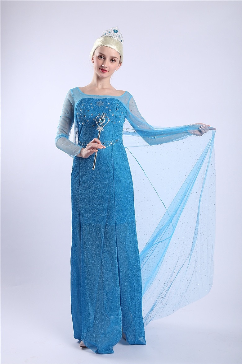 Sněhová královna Mrazivý Princeznovské Elsa Šaty Cosplay kostým Květinové šaty Do áčka vzor šaty for Dámské Dospělé Vánoce Plesová maškaráda loučení se svobodou nevěsty 2026 - $57.99 –P2