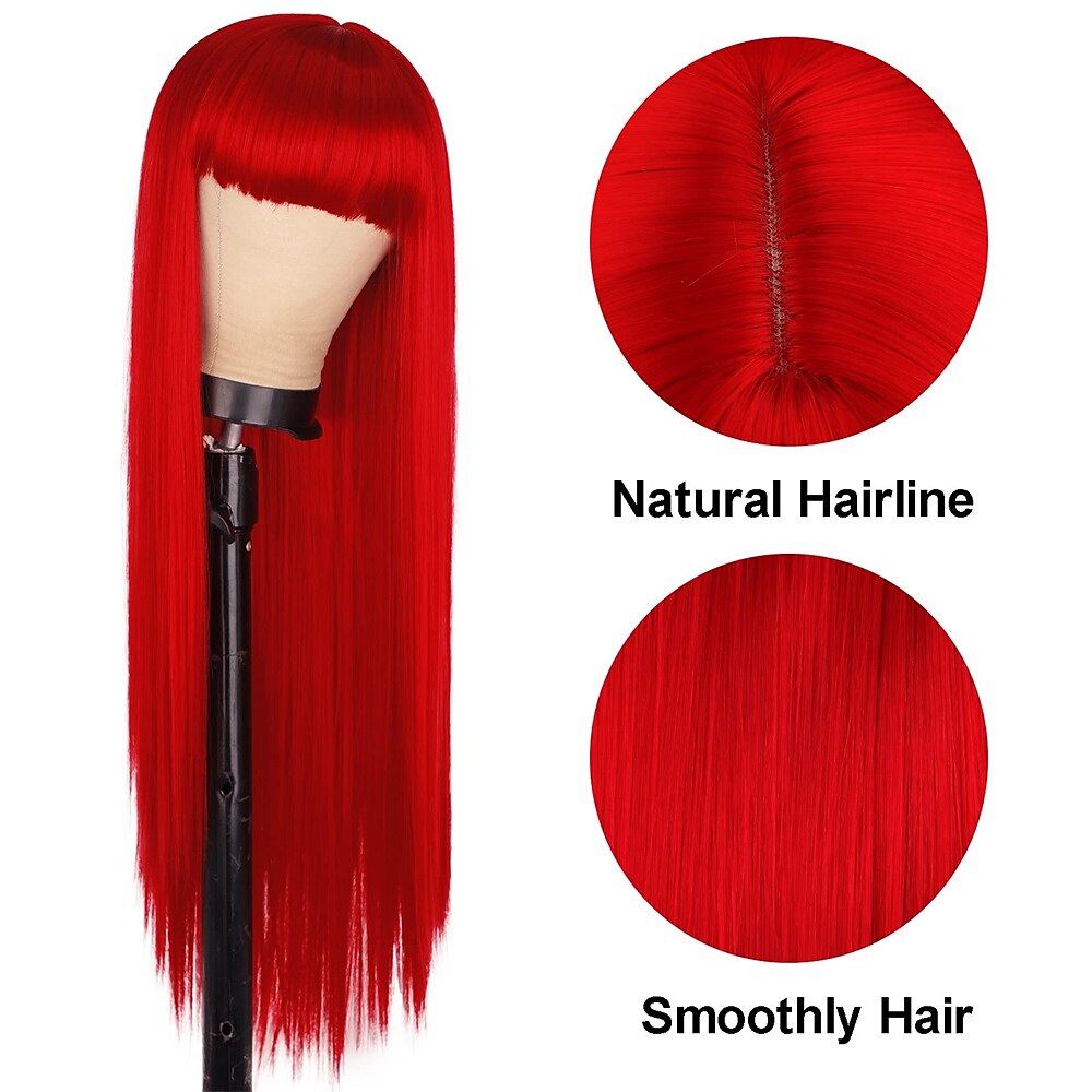 White Wig Straight White Wigs for Women Synthetic Colorful Platinum White Wigs Cosplay 2025 - $24.99 –P19