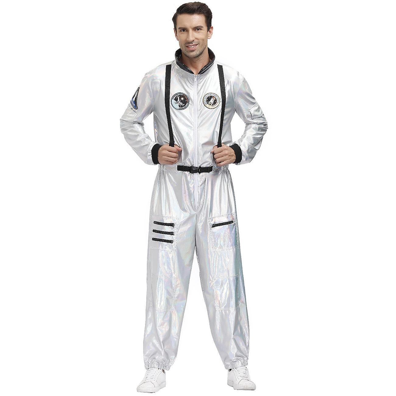 Couples Astronaut Halloween Group Couples Costumes Men's Women's Movie Cosplay Silver Leotard / Onesie Halloween Carnival Masquerade 2025 - $72.99 –P3