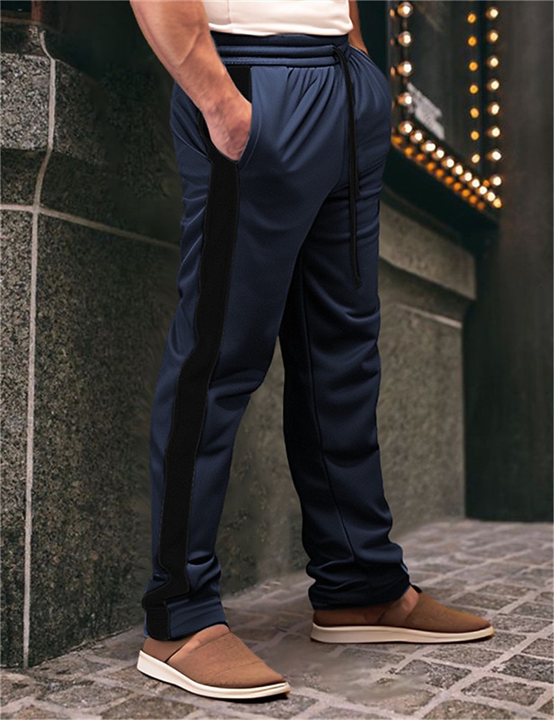 Per uomo Pantaloni della tuta Pareggiatore Pantaloni Pantaloni della tuta a gamba dritta A cordoncino Vita elastica Gamba dritta Color Block Collage Comfort Traspirante Informale Giornaliero Per del 2026 a $22.99 –P4