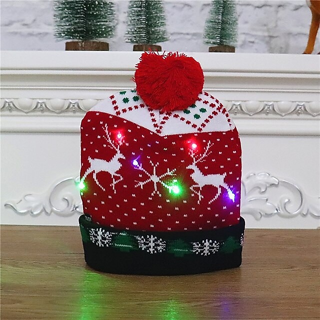 natale per bambini decorazione per adulti cappello led cappello di natale bagliore natale berretti in maglia unisex vacanza bagliore maglioni regali di natale ornamenti del partito di capodanno del 2025 a $6.99 –P11