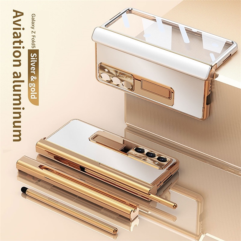 Phone Case For Samsung Galaxy Z Fold 7 Z Fold 6 Z Fold 5 Z Fold 4 Z Fold 3 Back Cover with Stand Holder with Screen Protector Pencil Holder Aluminum Alloy 2025 - $58.99 –P12
