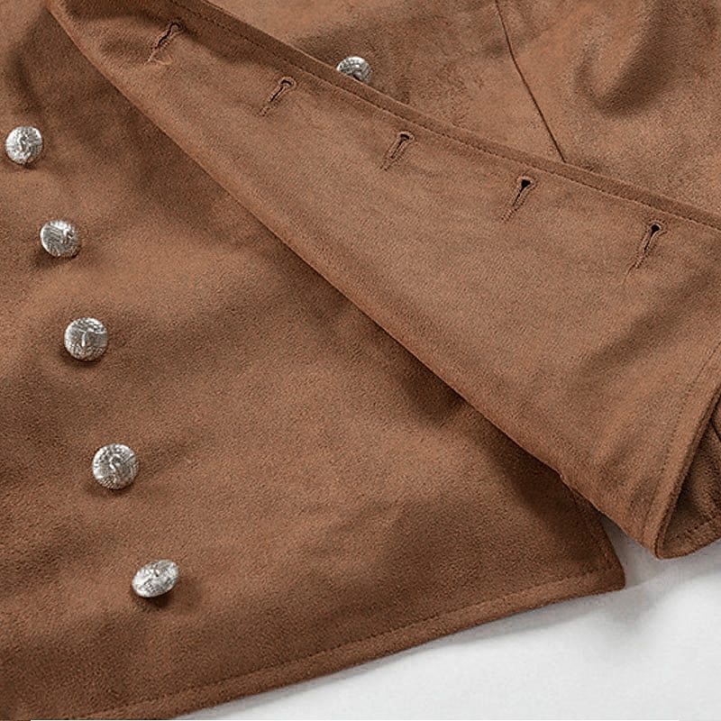 Men's Vest Waistcoat Daily Wear Vacation Going out Vintage Fashion Spring &  Fall Button Polyester Comfortable Plain Double Breasted Lapel Regular Fit Black Royal Blue Brown Rose Red Vest 2025 - $38.99 –P7