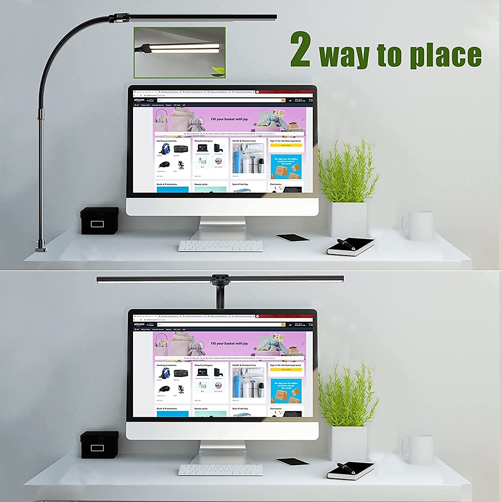 Double Head LED Clip Remote Control Desk Lamp Architect Table Lamp for Home Office Lighting 5 Color Modes and 5 Dimmable 2025 - $106.99 –P8