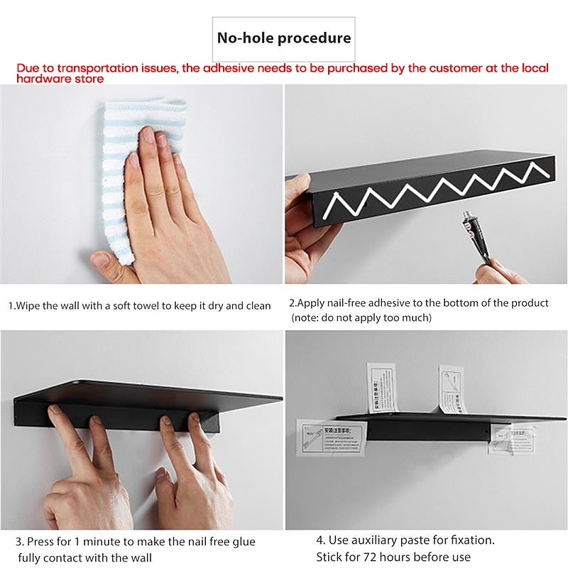 Bathroom Shelf Self-adhesive Bath Storage Rack 30-50cm Modern Space Aluminum Rust-proof Bathroom Organizer Wall Shelf (Black/White) 2025 - $19.49 –P2