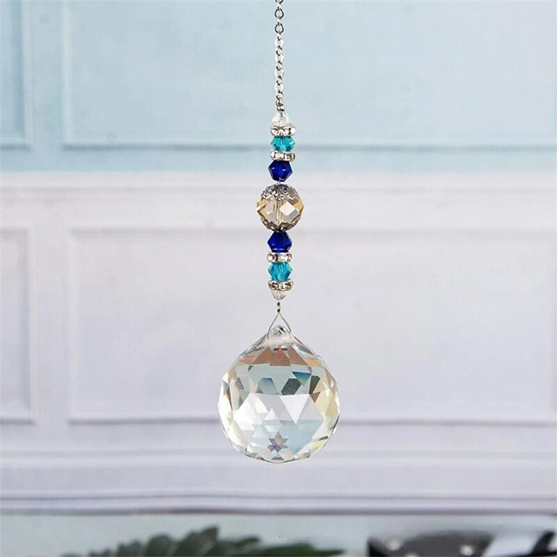 1 peça suncatcher de cristal, bola de prisma de janela, fabricante de arco-íris, pingente pendurado para casa, jardim, quintal, quarto, varanda, pátio, decoração de 2025 por $6.99 –P3