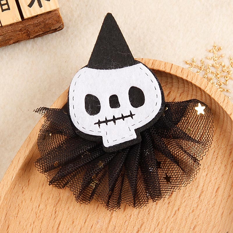 Baby Jente Halloween / Avslappet / Daglig Hodeskaller / Gresskar / SPIDER Netting Hårtilbehør Halloween mesh klipp-gresskar / Halloween mesh clip-edderkopp / Halloween mesh klips-skjelett En Størrelse 2025 - $1.49 –P5