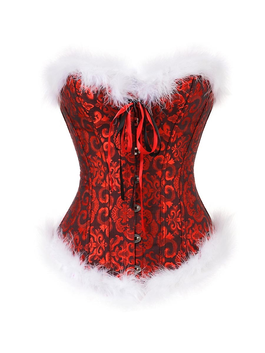Body Shaper Plus Size per Donne Corpetti di Moda a Fiore Comfort per Feste di Natale Casa in Poliestere Traspirante Bandeau Senza Maniche Senza Schiena Piuma Estate Primavera Nero Rosso Vino Regalo del 2026 a $29.99 –P1